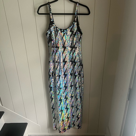 Any Old Iron iridescent sequin lightning bolt gown - Picture 15 of 16
